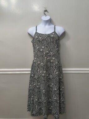 Pact Organic Cotton Fit Flare Midi Floral-Print Dress Green XXL Summer Floral